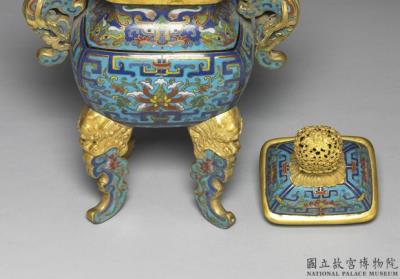 图片[2]-Copper incense burner in cloisonne enamels, Qing dynasty (1644-1911)-China Archive